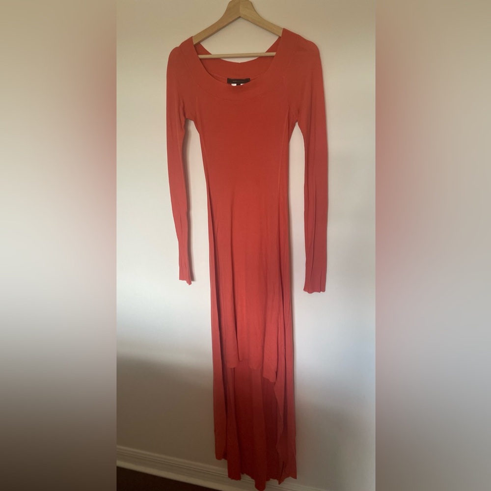 BCBG Maxazria asymmetrical coral dress
